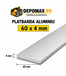 Platbanda aluminiu 60 x 4 mm, 6 metri (EN-AW 6060)